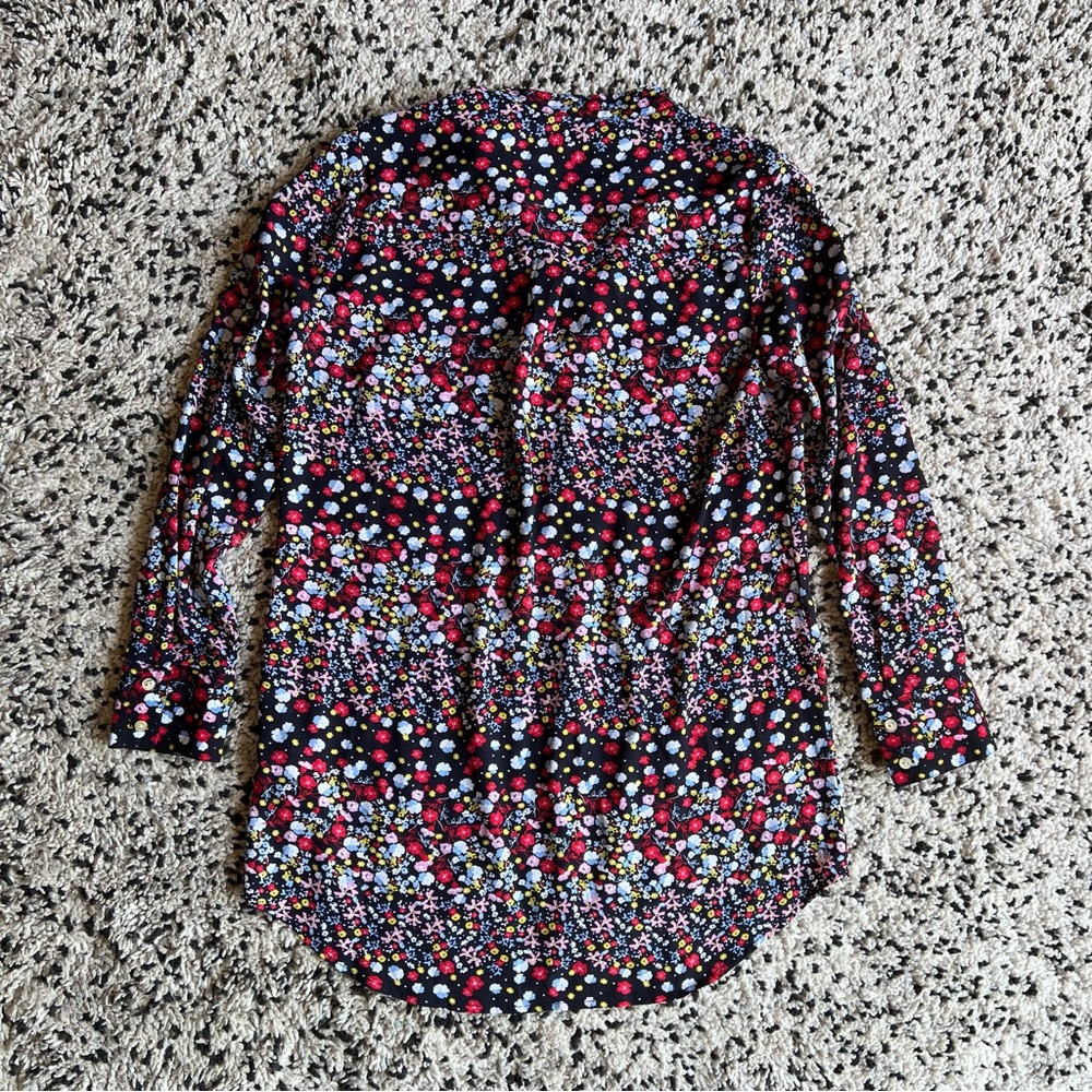 Nanette Lepore Long Floral Shirt Lightweight Button Down Women’s Small - Picture 12 of 13